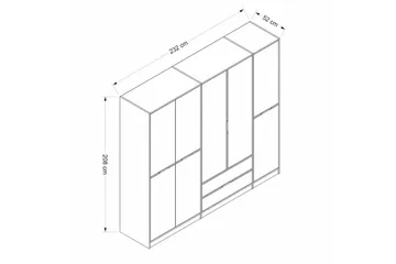 Munna Garderob 232x208 cm - Vit - Förvaring - Garderober & garderobssystem