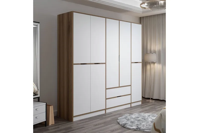 Munna Garderob 232x208 cm - Vit - Förvaring - Garderober & garderobssystem