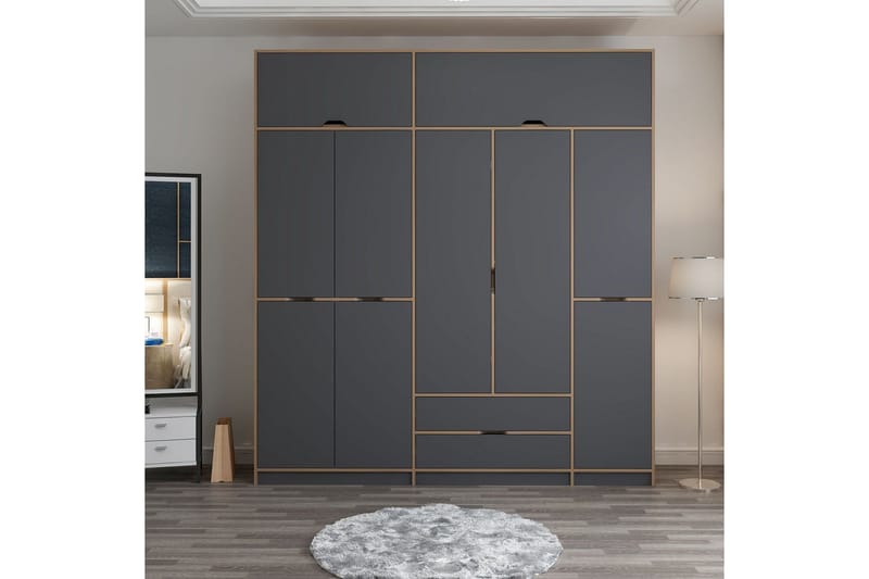 Munna Garderob 232x253 cm - Antracit - Förvaring - Garderober & garderobssystem