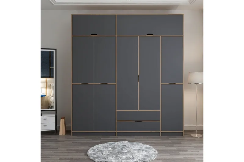 Munna Garderob 232x253 cm - Antracit - Förvaring - Garderober & garderobssystem