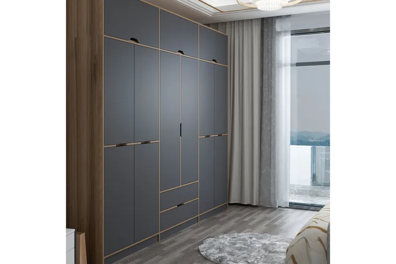 Munna Garderob 277x253 cm - Antracit - Förvaring - Garderober & garderobssystem