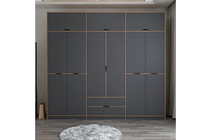 Munna Garderob 277x253 cm - Antracit - Förvaring - Garderober & garderobssystem