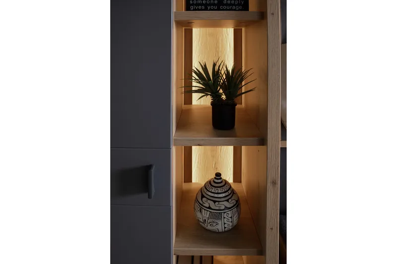 Nacimento garderob 37x76 cm - Grå/Natur - Förvaring - Garderober & garderobssystem