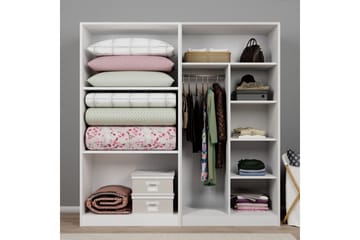 Nagouri Garderob 188x190 cm - Vit - Förvaring - Garderober & garderobssystem