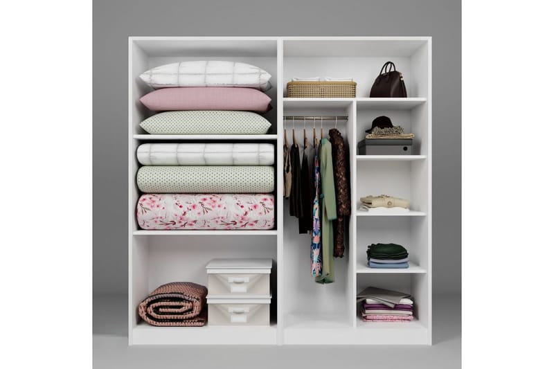 Nagouri Garderob 188x190 cm - Vit - Förvaring - Garderober & garderobssystem