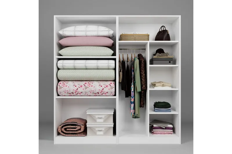 Nagouri Garderob 188x190 cm - Vit - Förvaring - Garderober & garderobssystem