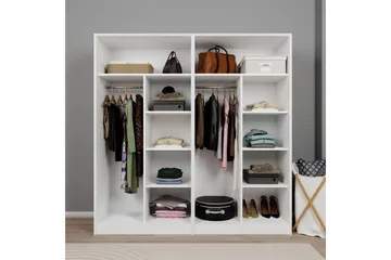 Nagouri Garderob 188x190 cm - Vit - Förvaring - Garderober & garderobssystem