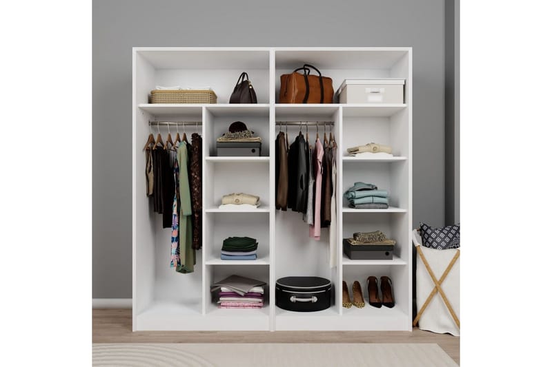 Nagouri Garderob 188x190 cm - Vit - Förvaring - Garderober & garderobssystem