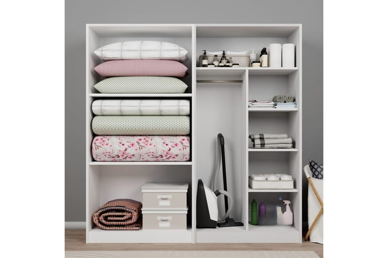Nagouri Garderob 188x190 cm - Vit - Förvaring - Garderober & garderobssystem