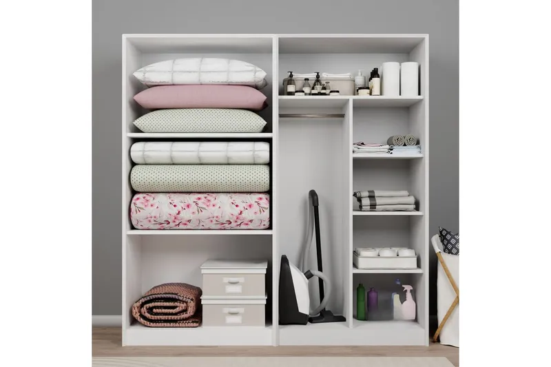 Nagouri Garderob 188x190 cm - Vit - Förvaring - Garderober & garderobssystem