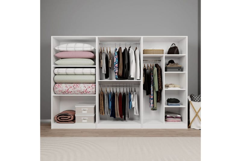 Nagouri Garderob 280x190 cm - Vit - Förvaring - Garderober & garderobssystem