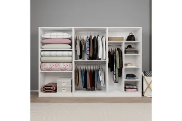 Nagouri Garderob 280x190 cm - Vit - Förvaring - Garderober & garderobssystem