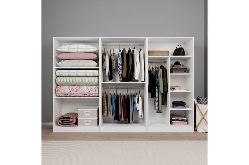 Nagouri Garderob 280x190 cm - Vit - Förvaring - Garderober & garderobssystem