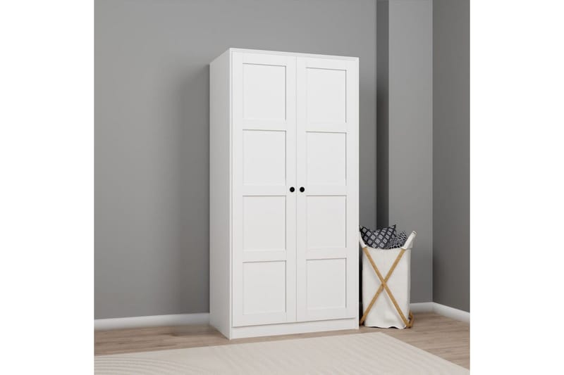 Nagouri Garderob med Lådor 94x190 cm i Trä - Vit - Förvaring - Garderober & garderobssystem