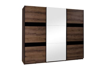 Najera Garderob 250 cm - Ek/Svart Högglans - Förvaring - Garderober & garderobssystem