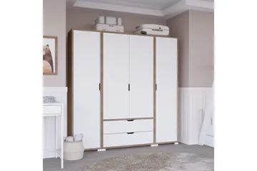 Nordhs Garderob 140x182 cm - Ljusbrun/Vit - Förvaring - Garderober & garderobssystem