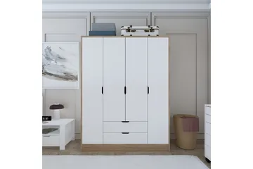 Nordhs Garderob 170x183 cm - Ljusbrun/Vit - Förvaring - Garderober & garderobssystem