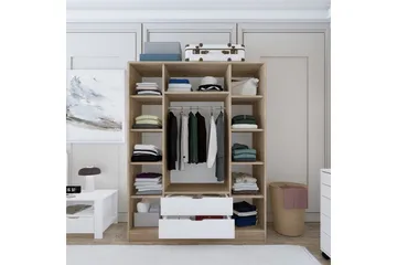 Nordhs Garderob 170x183 cm - Ljusbrun/Vit - Förvaring - Garderober & garderobssystem