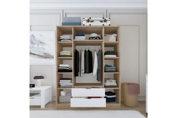Nordhs Garderob 170x183 cm - Ljusbrun/Vit - Förvaring - Garderober & garderobssystem