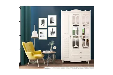 Noric Garderob 105x190 cm - Matt Vit - Förvaring - Garderober & garderobssystem