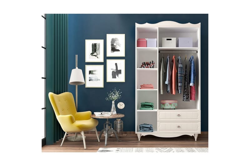 Noric Garderob 105x190 cm - Matt Vit - Förvaring - Garderober & garderobssystem