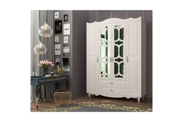 Noric Garderob 140x190 cm - Matt Vit - Förvaring - Garderober & garderobssystem