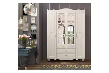 Noric Garderob 140x190 cm - Matt Vit - Förvaring - Garderober & garderobssystem