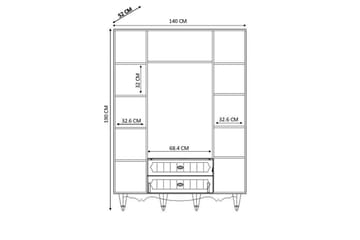Noric Garderob 140x190 cm - Matt Vit - Förvaring - Garderober & garderobssystem