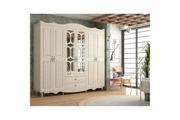 Noric Garderob 210x190 cm - Matt Vit - Förvaring - Garderober & garderobssystem