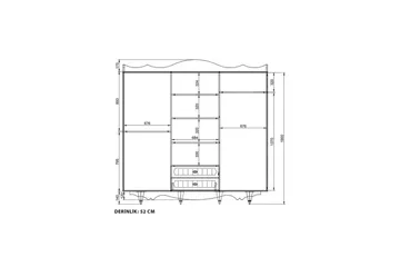 Noric Garderob 210x190 cm - Matt Vit - Förvaring - Garderober & garderobssystem