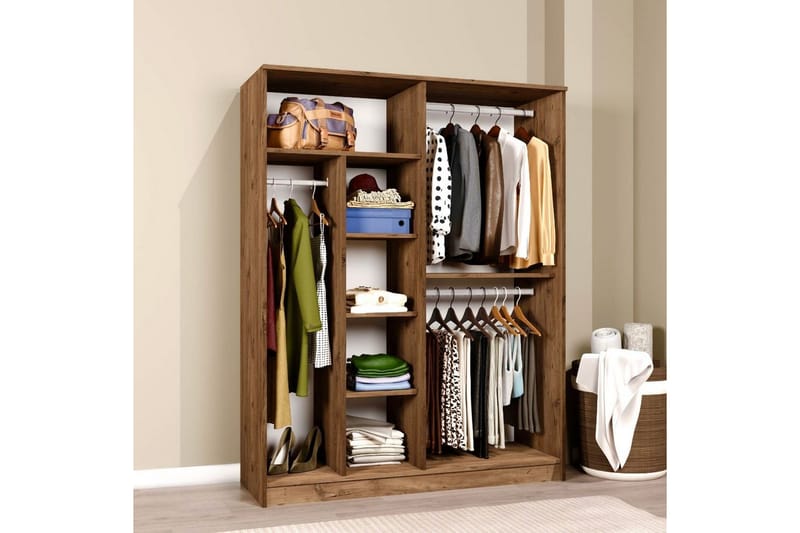 Olera Garderob 140x180 cm - Natur - Förvaring - Garderober & garderobssystem