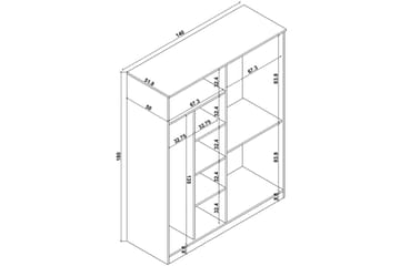 Olera Garderob 140x180 cm - Natur - Förvaring - Garderober & garderobssystem