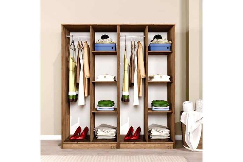 Olera Garderob 160x180 cm - Natur - Förvaring - Garderober & garderobssystem