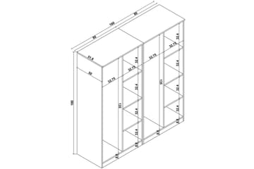 Olera Garderob 160x180 cm - Natur - Förvaring - Garderober & garderobssystem