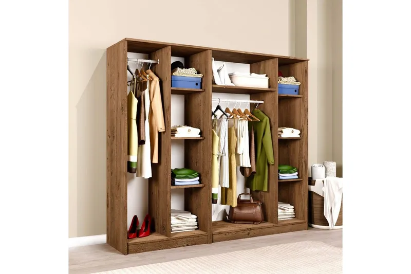 Olera Garderob 200x180 cm - Natur - Förvaring - Garderober & garderobssystem