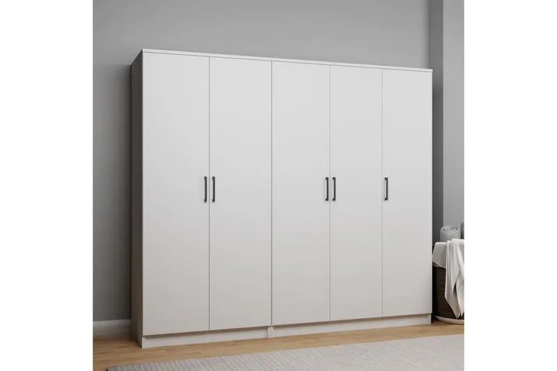 Olera Garderob 200x180 cm - Vit - Förvaring - Garderober & garderobssystem