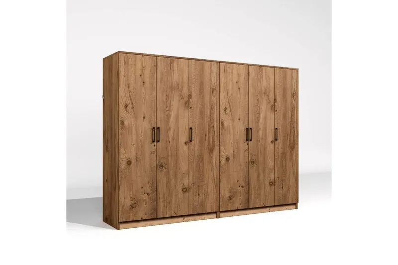 Olera Garderob 240 cm i Ljust Trä, Brun