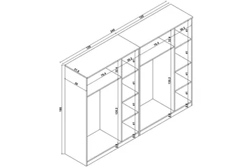 Olera Garderob 240 cm i Ljust Trä - Brun - Förvaring - Garderober & garderobssystem