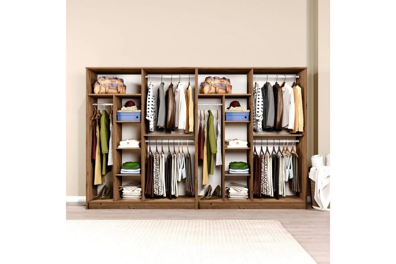 Olera Garderob 280x180 cm - Natur - Förvaring - Garderober & garderobssystem