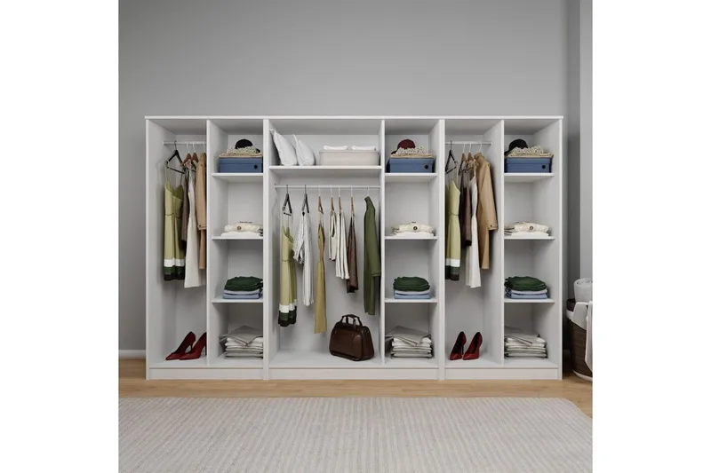 Olera Garderob 280x180 cm - Vit - Förvaring - Garderober & garderobssystem - Garderobsskåp