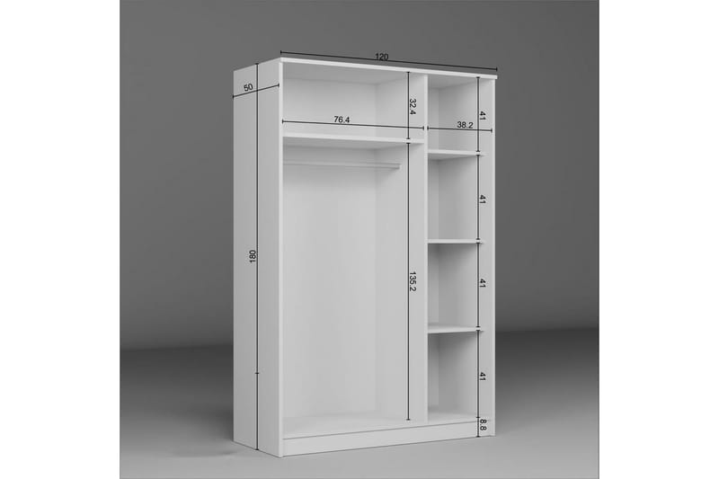 Olera Garderobsskåp 120x180 cm - Vit - Förvaring - Garderober & garderobssystem - Garderobsskåp