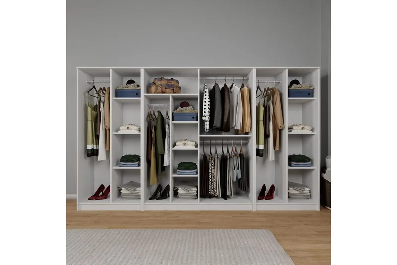 Olera Garderobsskåp 300x180 cm - Vit - Förvaring - Garderober & garderobssystem - Garderobsskåp