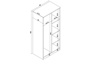 Olera Garderobsskåp 80x180 cm - Natur - Förvaring - Garderober & garderobssystem