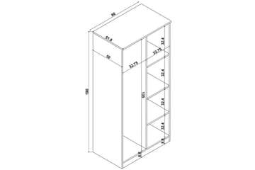 Olera Garderobsskåp 80x180 cm - Natur - Förvaring - Garderober & garderobssystem - Garderobsskåp