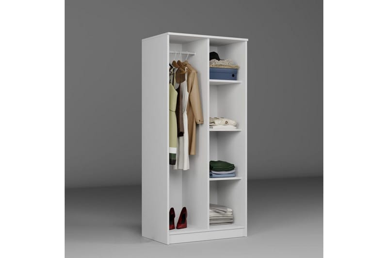 Olera Garderobsskåp 80x180 cm - Vit - Förvaring - Garderober & garderobssystem - Garderobsskåp