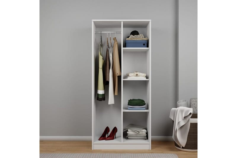 Olera Garderobsskåp 80x180 cm - Vit - Förvaring - Garderober & garderobssystem - Garderobsskåp