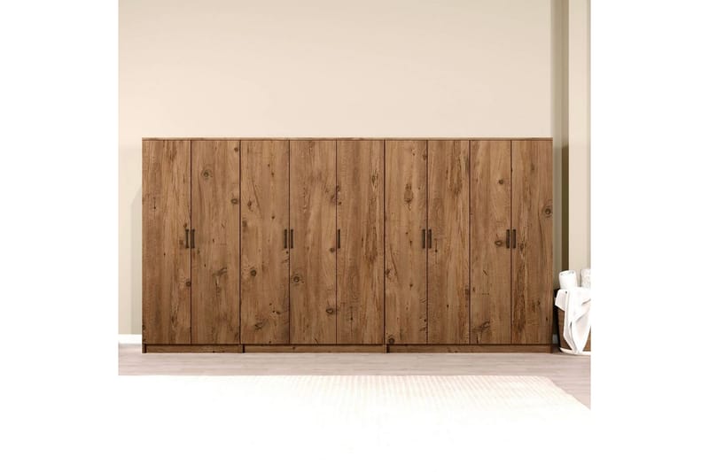 Olera Hörngarderob 340x180 cm - Natur - Förvaring - Garderober & garderobssystem