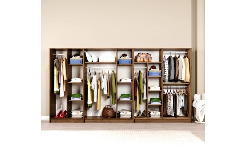 Olera Hörngarderob 340x180 cm - Natur - Förvaring - Garderober & garderobssystem