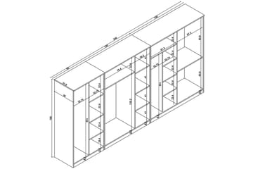 Olera Hörngarderob 340x180 cm - Natur - Förvaring - Garderober & garderobssystem
