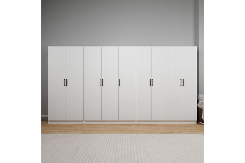 Olera Hörngarderob 340x180 cm - Vit - Förvaring - Garderober & garderobssystem - Garderobsskåp